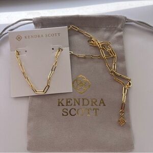 kendra scott paper chain necklace gold